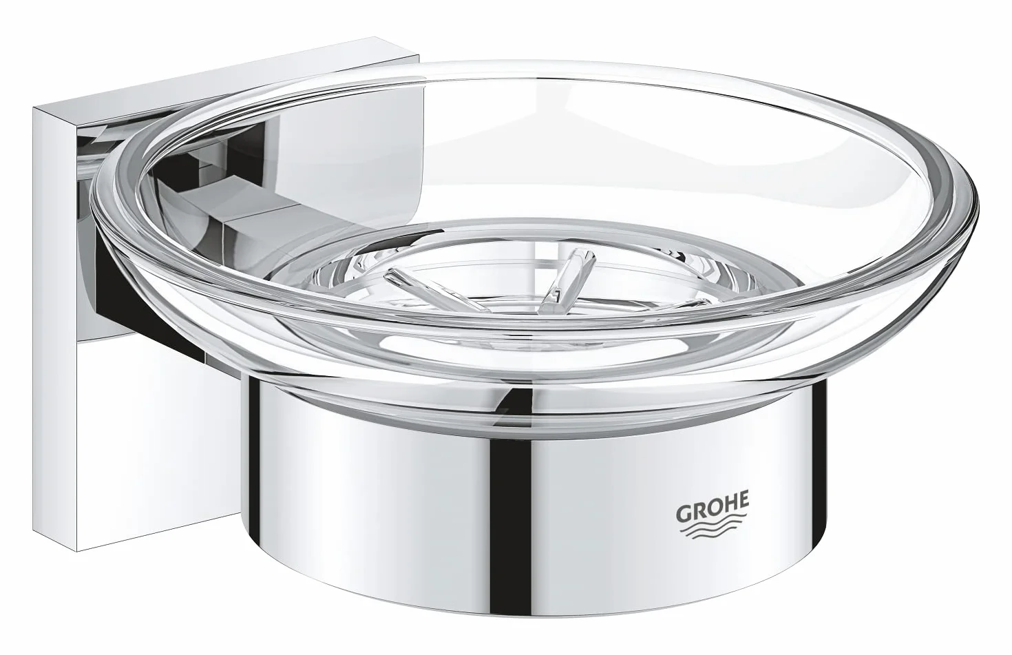 GROHE QUICKFIX Start Cube,Uchwyt na mydło z uchwytem,Instalacja śrubowa lub z klejem,Chrom,41096000