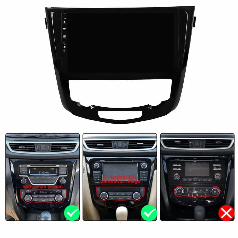 25.4 cm IPS 6G+128G Double Din Android 14 do Nissan X-Trail/T32/Qashqai/J11/T31/J10 2013-2017 Radioodtwarzacz GPS Navi SWC USB DAB FM AM WiFi Carplay DSP