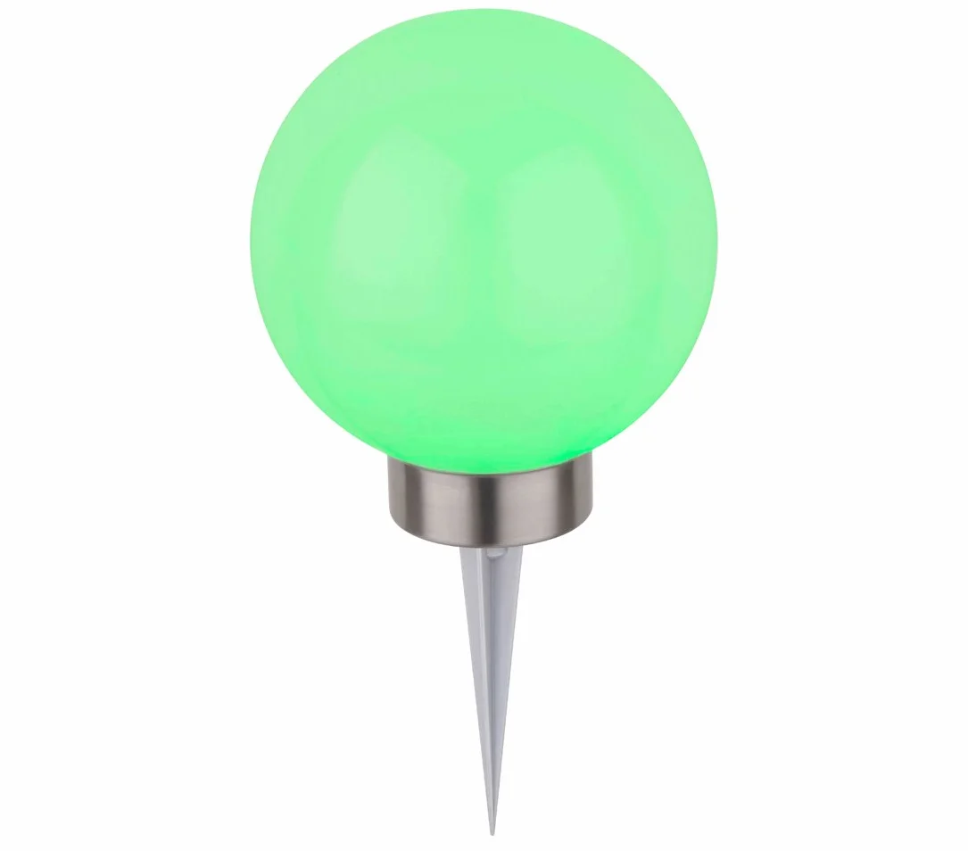 Dehner Lampa solarna kula z ostrzem do wbijania w ziemię i zmianą koloru, Ø 30 cm, tworzywo sztuczne