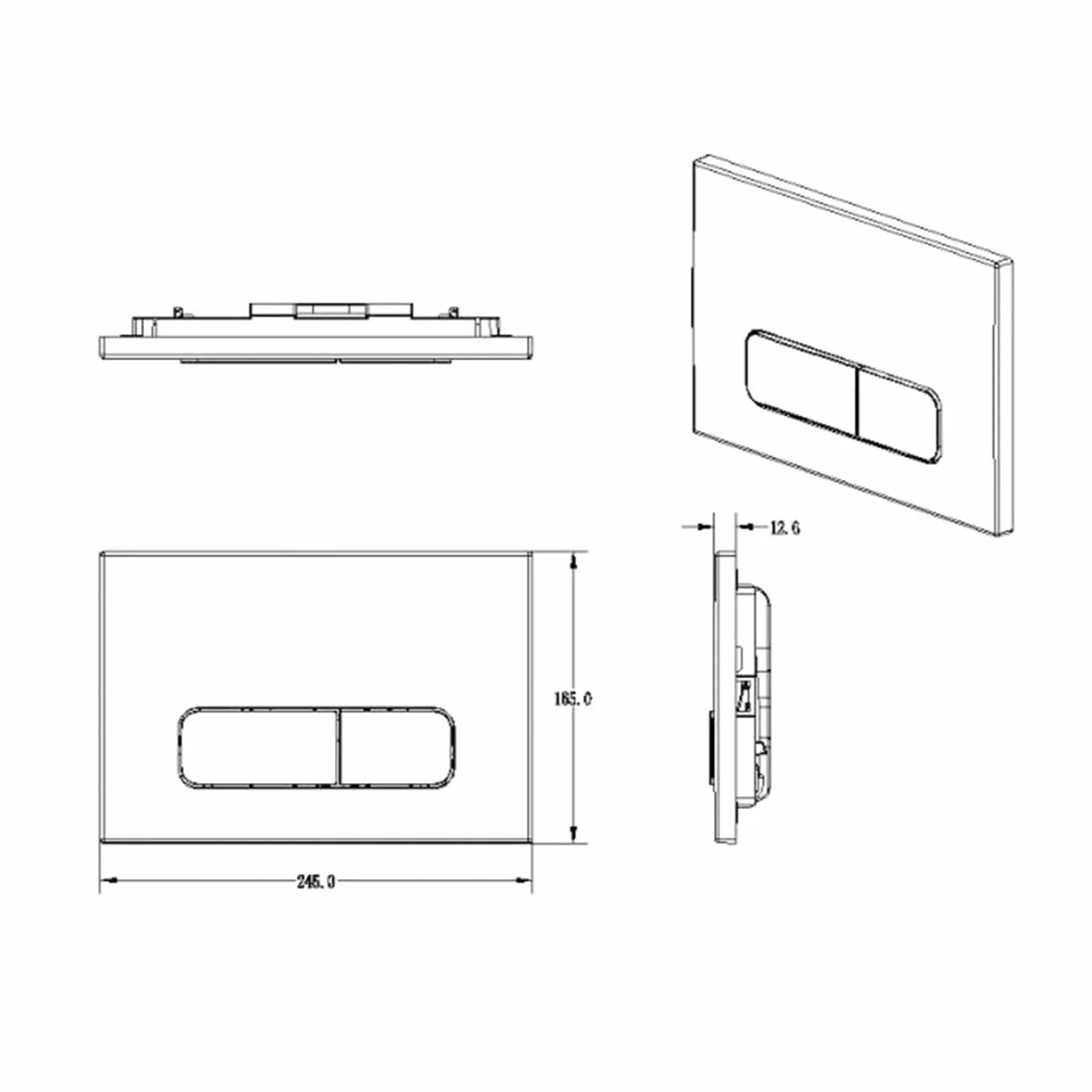 Przycisk Spłukujący Biały Matowy – Kompatybilny z Geberit Duofix Sigma/Delta/Basic – Podwójne Spłukiwanie – Wunderbad