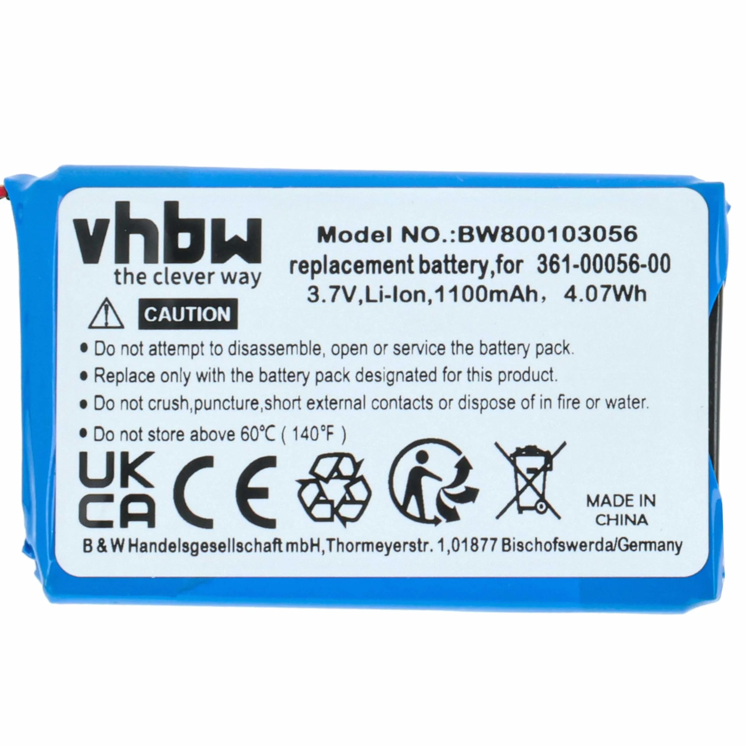 vhbw Bateria kompatybilna z nawigacją Mitac Mio Spirit 8500 LM GPS 1100 mAh 3,7 V litowo-jonowa