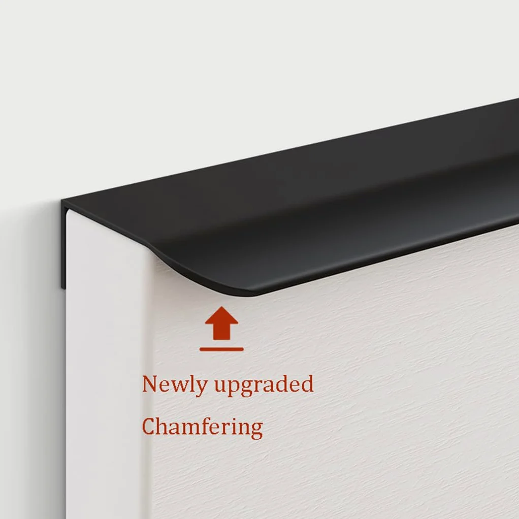 Uchwyty do szafek kuchennych, uchwyty na palec, Ukryte uchwyty Niewidoczny uchwyt ze stopu aluminium Szafka ze szczotkowanego złota 2 sztuki(Hole distance 160mm)