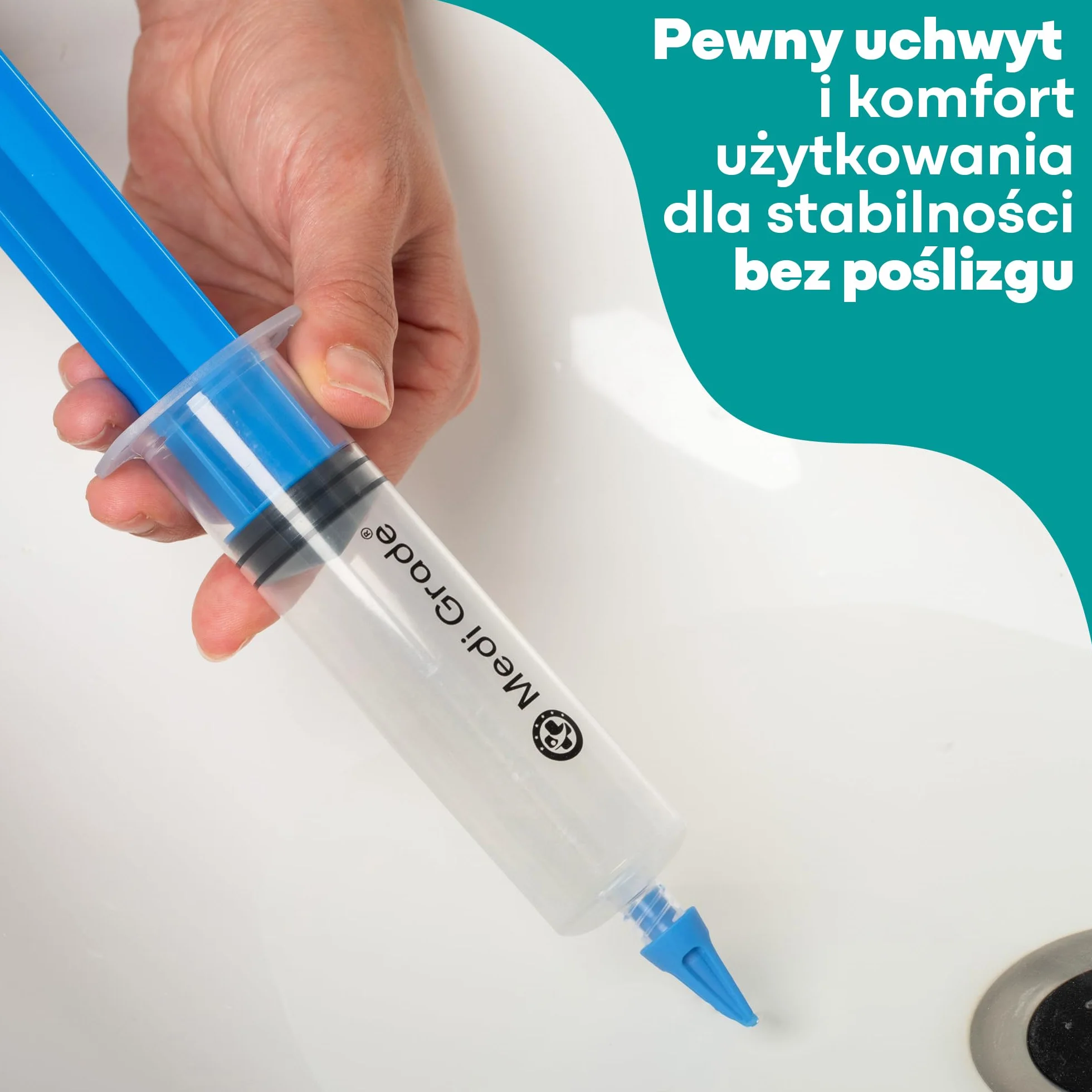 Zestaw do Czyszczenia z Uszu – Bezpieczne Usuwanie Wosku z Uszu od Medi Grade - Zestaw do Płukania Uszu Zawiera Strzykawkę 60 ml, 3 x Miękkie Końcówki Quad-Stream