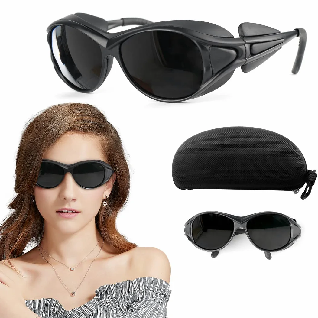 ULTREMA Okulary do terapii światłem czerwonym, 300-1500 nm IPL, okulary ochronne, okulary do opalania, terapia światłem i laserowe usuwanie włosów