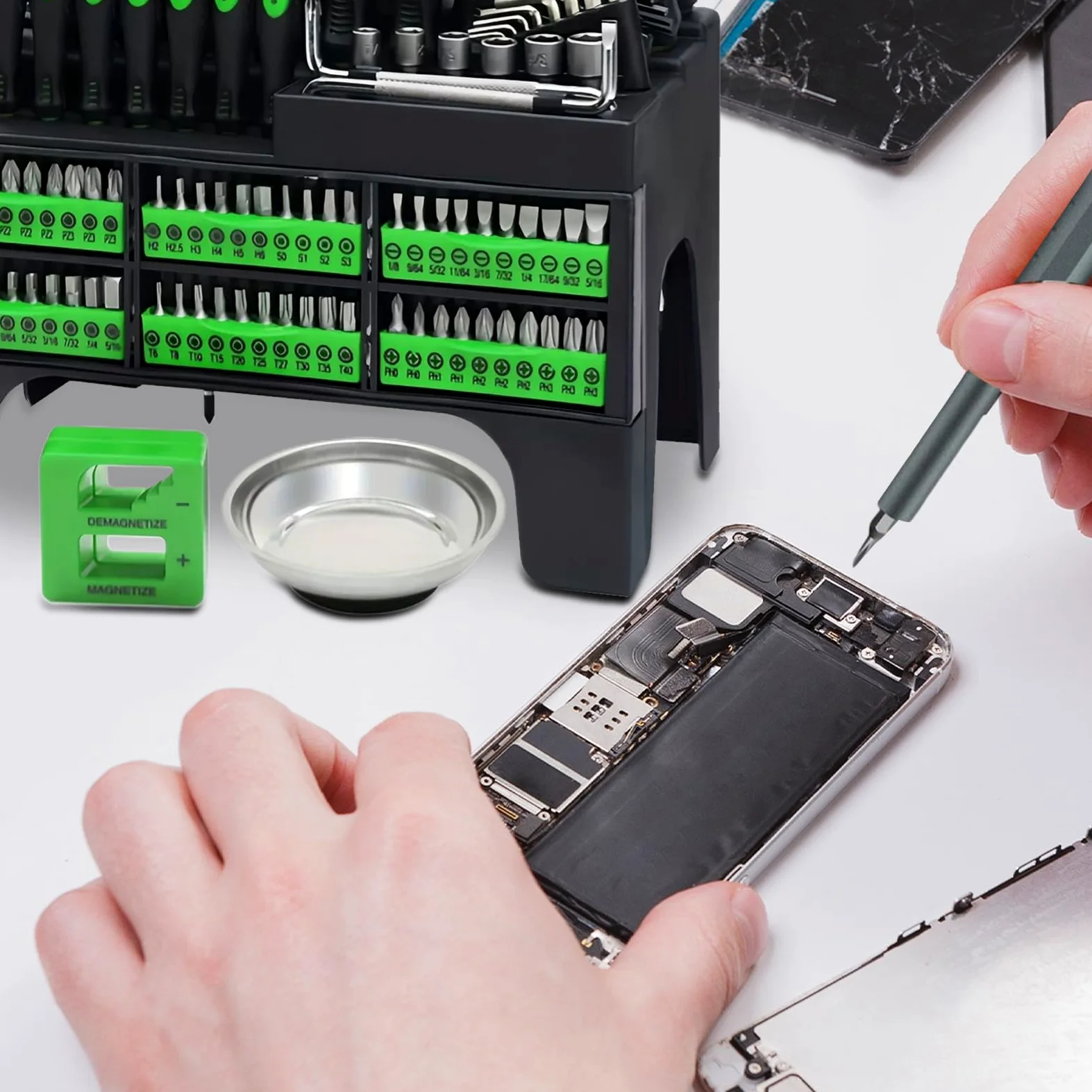 Precyzyjny Zestaw Śrubokrętów Wytrzymały Magnetyczny Komplet Narzędzi Z | Komplet Śrubokrętów Do Napraw Domowych Produkcji Przemysłowej Instalacji Elektrycznych i Napraw Dla Elektryków