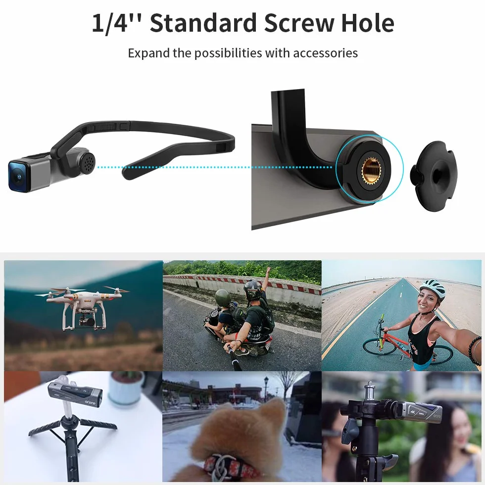 ORDRO EP7 Kamera czołowa 4K 30 kl./s UHD FPV z wbudowanym stabilizatorem Gimbala 64 GB