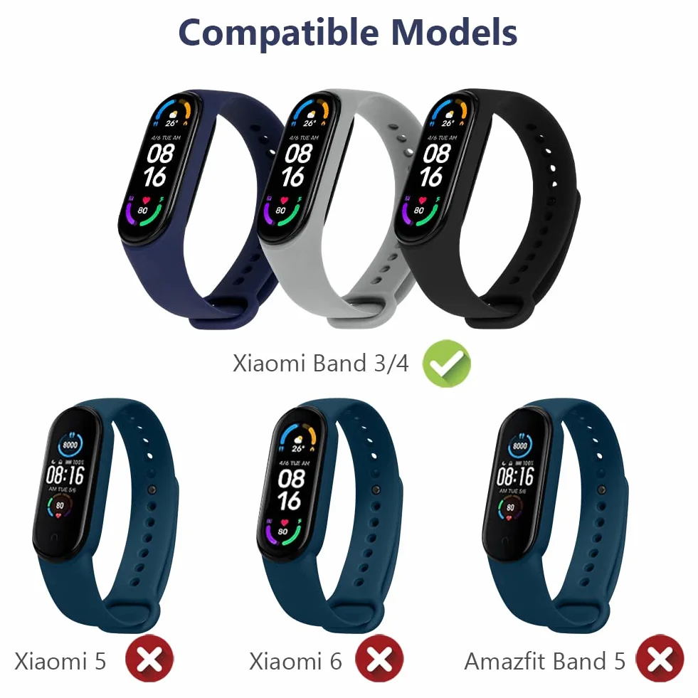Pasek do Xiaomi Mi Band 7 6 5 4 3 silikonowy dzianinowy ze stali nierdzewnej regulowany sportowy 20 szt.