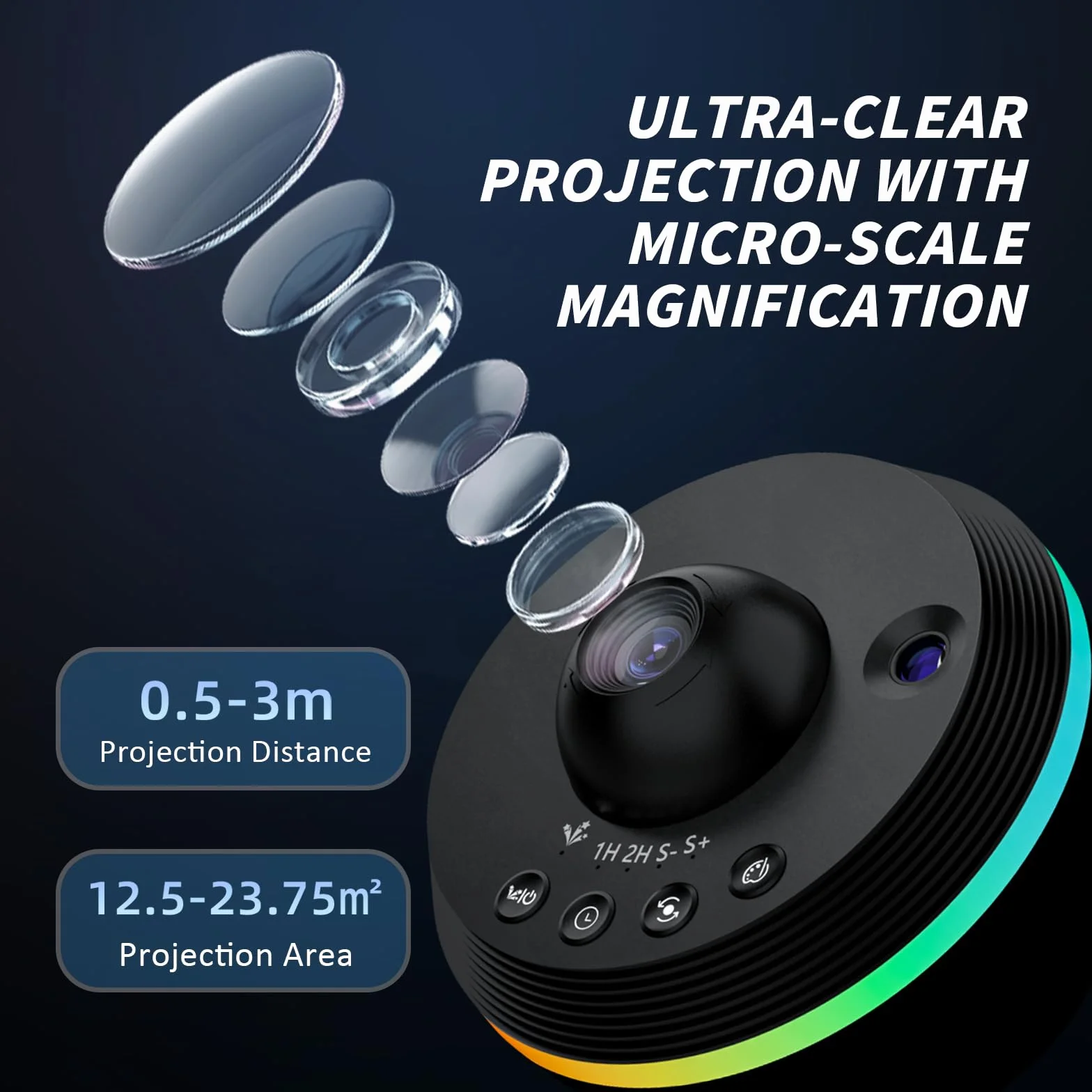 Galaxy Projector, Star Projectors Home Planetarium Space Ceiling Starry Sky Night Light with Light Strip, Meteor and Galaxy Projector & 7PCS Discs for Kid Adult Gift (Black)