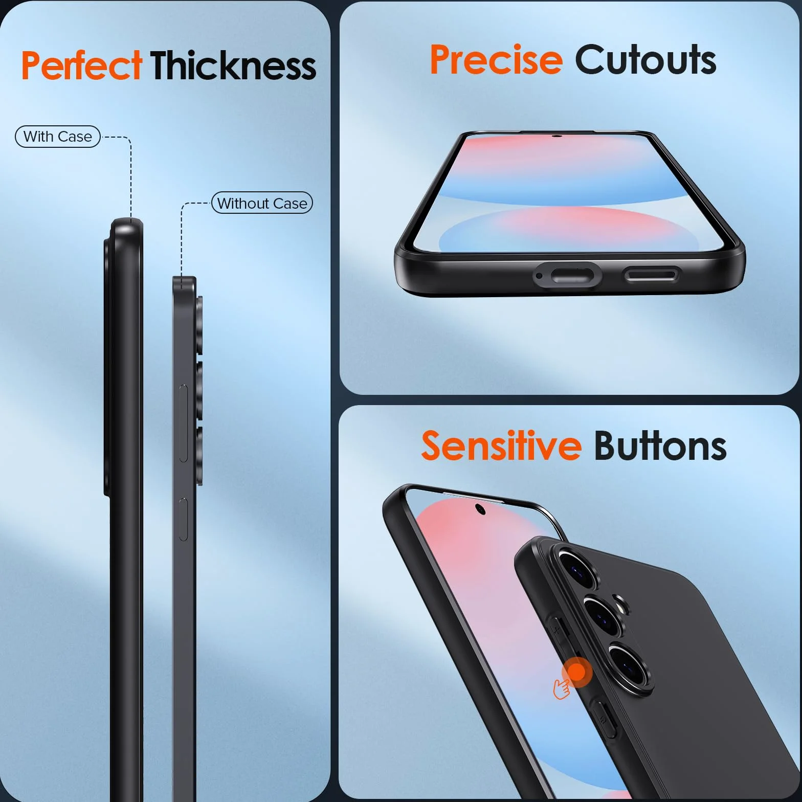 ivoler Etui na Samsung Galaxy S25 5G z ochroną kamery, ultra cienkie, odporne na wstrząsy, matowa czerń