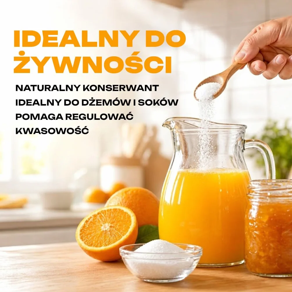 GiDeli Kwas Cytrynowy 100g - E330 Jakość Spożywcza w Proszku - Regulator Kwasowości Idealny do Czyszczenia, Odkamieniania, Pieczenia i Gotowania - Produkt Naturalny bez GMO