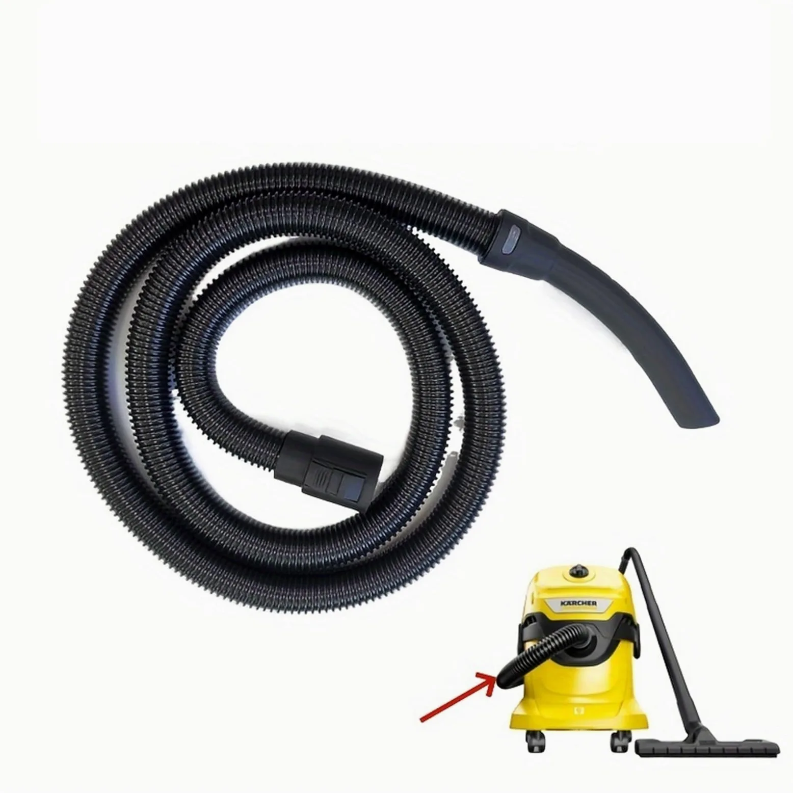 Suction Hose Pipe Compatible With Karcher WD1 WD2 WD3 WD4 WD5 WD6 | Flexible Plastic Tube For WD1 WD2 WD3 WD4 WD5 WD6 Models Cleaning(Vacuum Hose-3.5M)