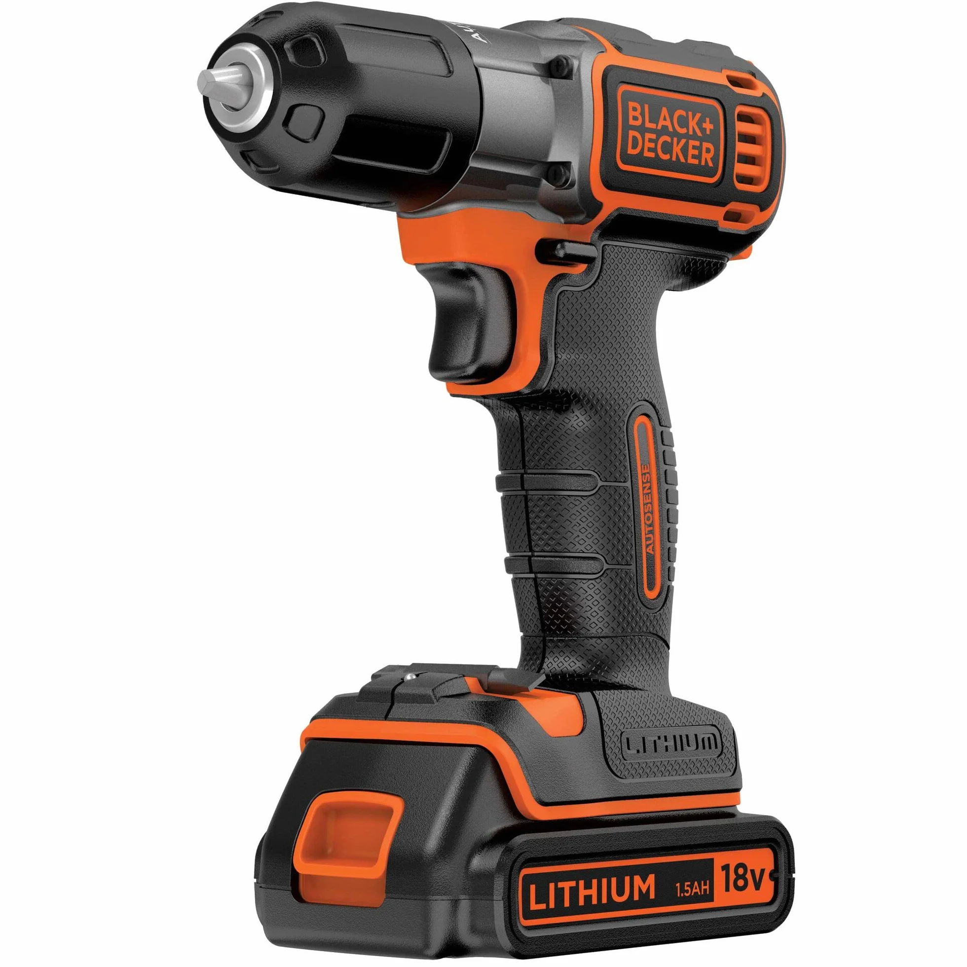 Black + Decker ASD18KB - akumulatorowa wiertarka kombi (litowo-jonowa (Li-Ion), 18 V, 300 min, czarna, pomarańczowa)