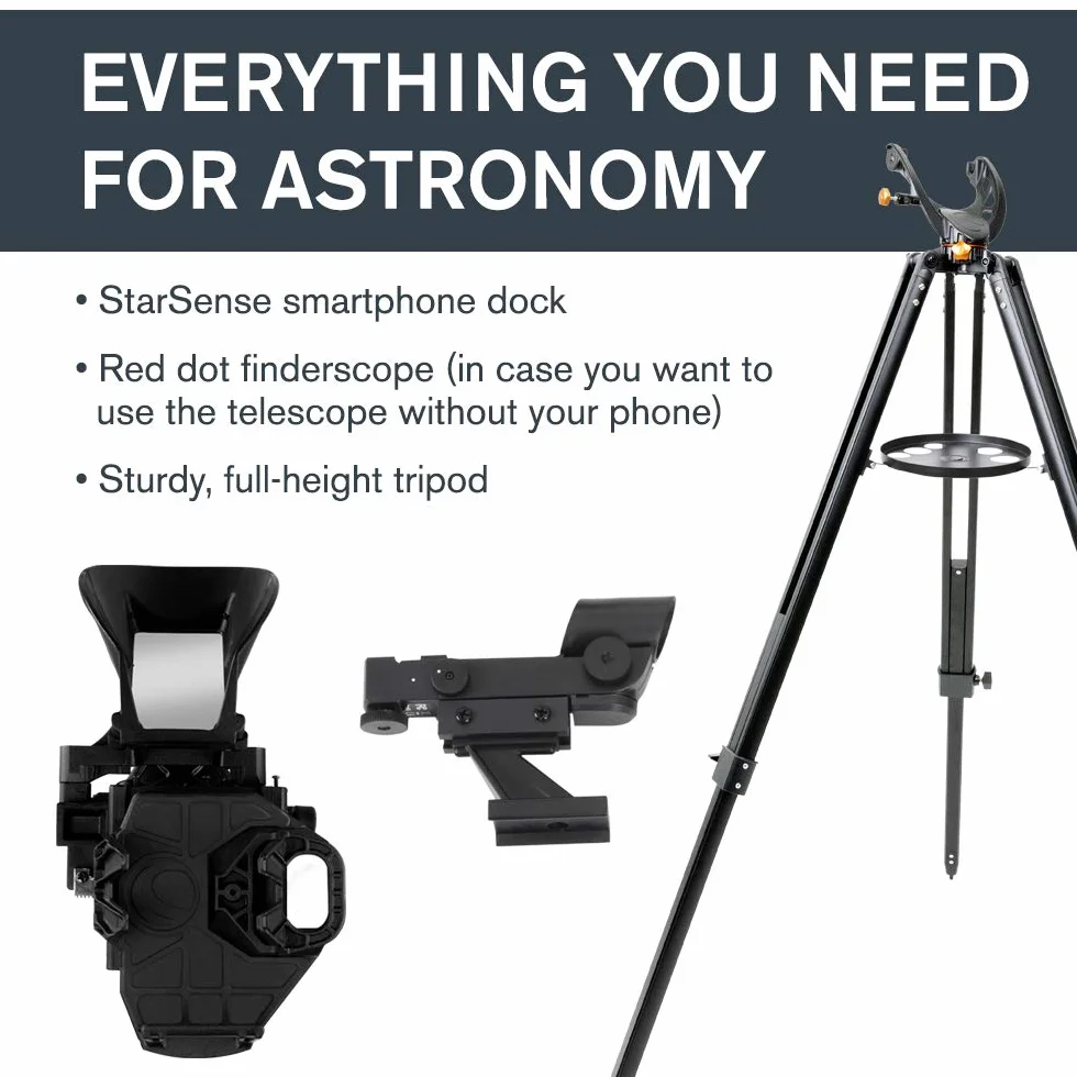 Celestron 22452 StarSense Explore LT114AZ Teleskop reflektorowy Newtona, obsługiwany przez aplikację na smartfony – iOS/Android