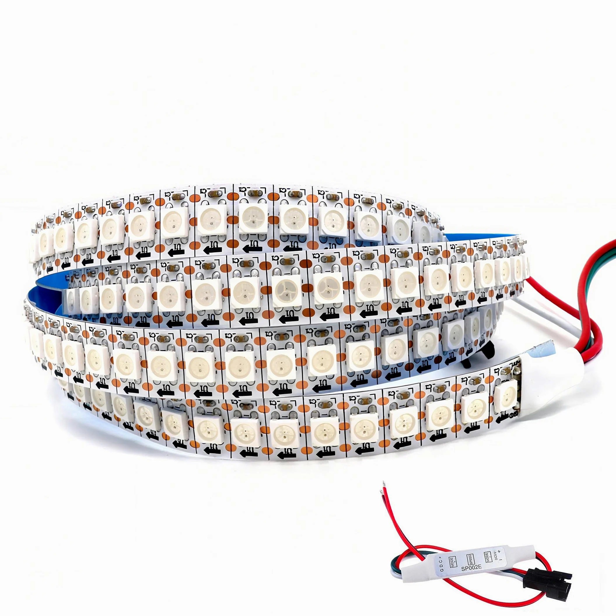 WS2812B Pojedyncza adresowalna taśma LED SMD 5050 144 pikseli/m 144 piksele WS2812b IC RGB Elastyczny pełny kolor niewodoodporna taśma LED DC5V (3,2 stopy 144led IP30, biała PCB)