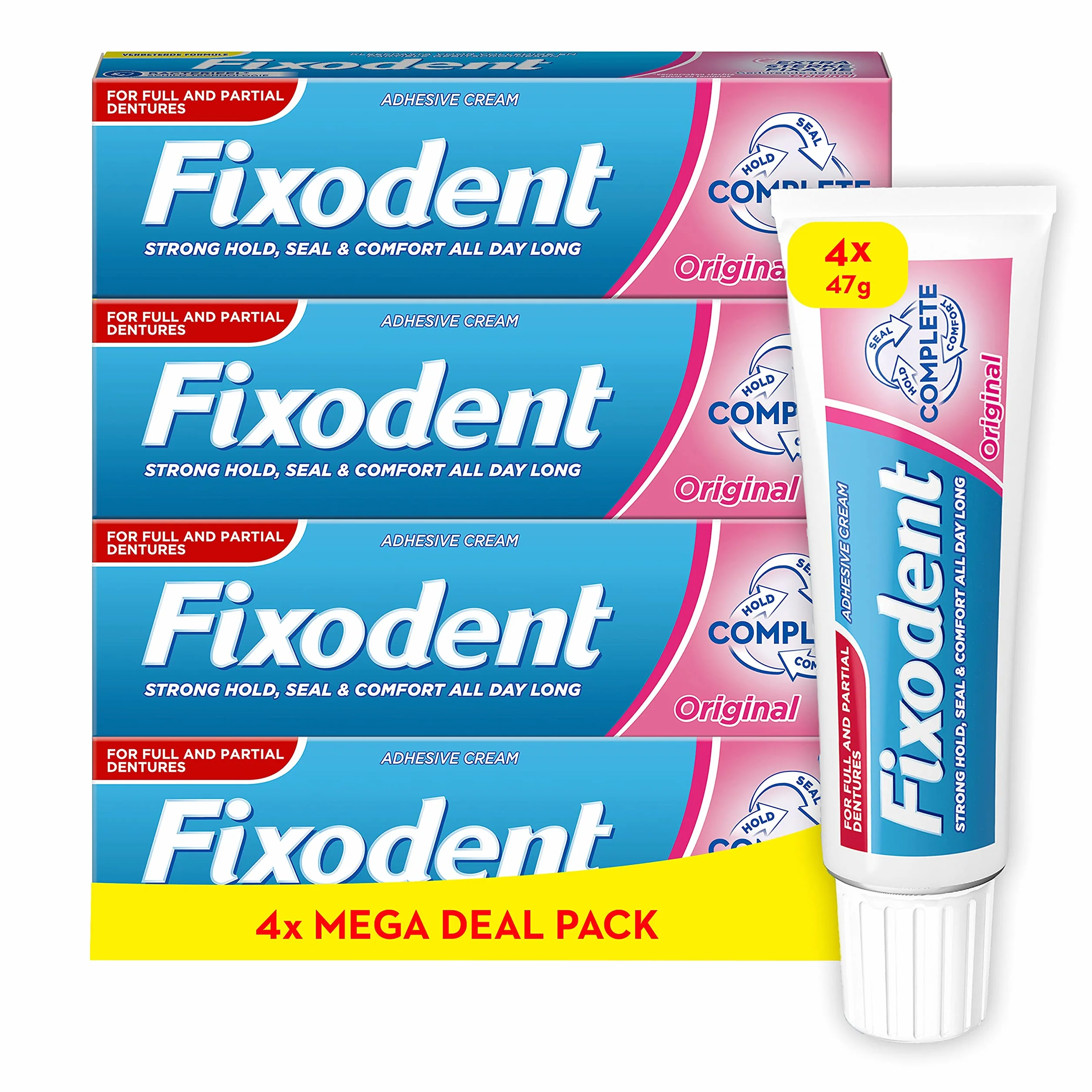 Fixodent Kompletny klej do protezy 47 g, oryginalny x4