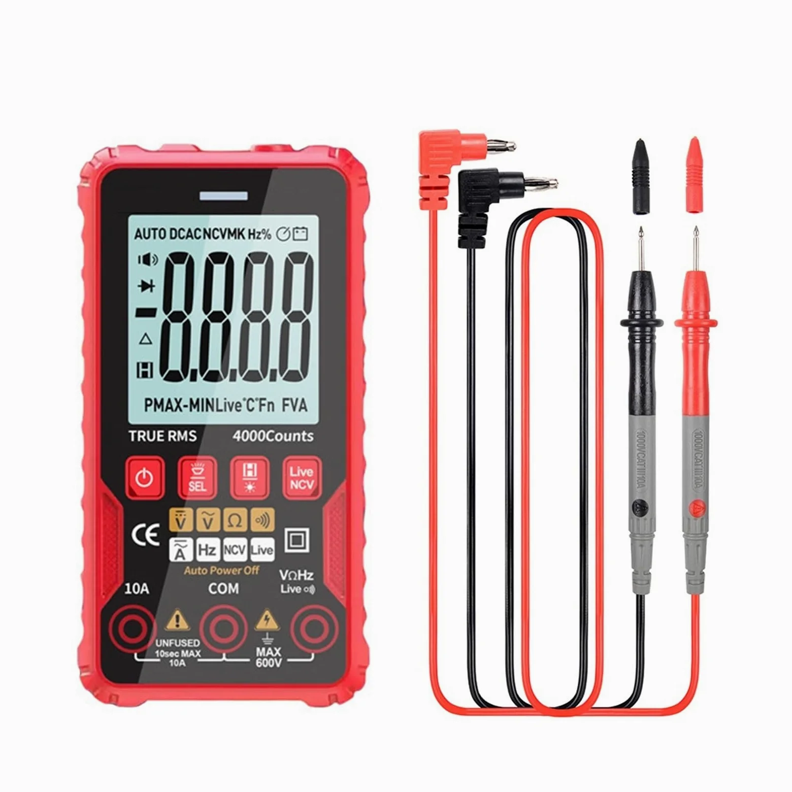Cyfrowy Multimetr 4000 Zlicza Ture AC DC NCV Inteligentny Tester Ohm Pojemność Miernik Napięcia Szybko Dokładnie Łatwy Odczyt