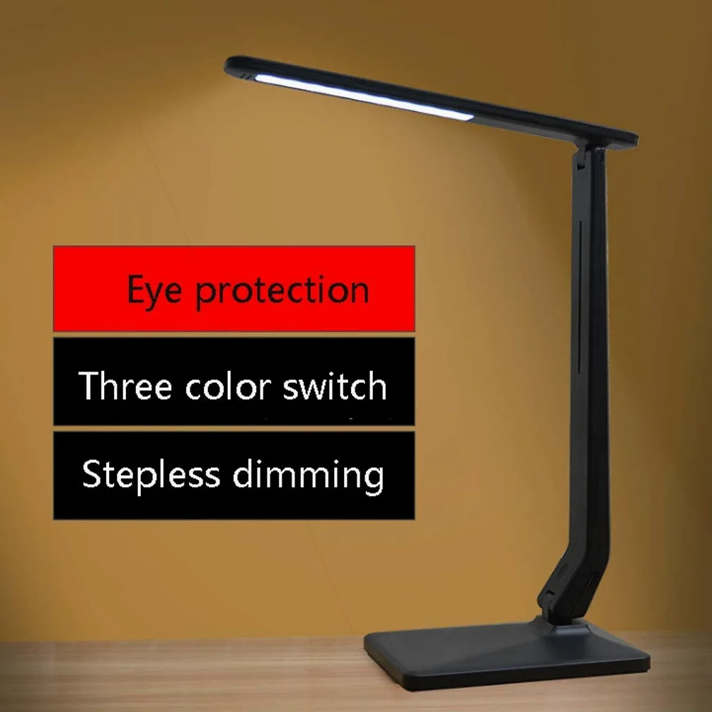 MYBA Lampka nocna Lampa biurkowa LED z portem ładowania USB Ściemnialne Biurko Lampka nocna Lampka stołowa Sterowanie dotykowe Lampa stołowa Lampa stołowa (kolor: Czarny)