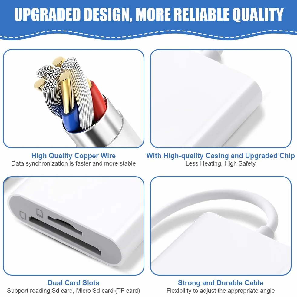 AXFEE Czytnik kart SD 2 w 1 adapter USB C czytnik kart pamięci TF