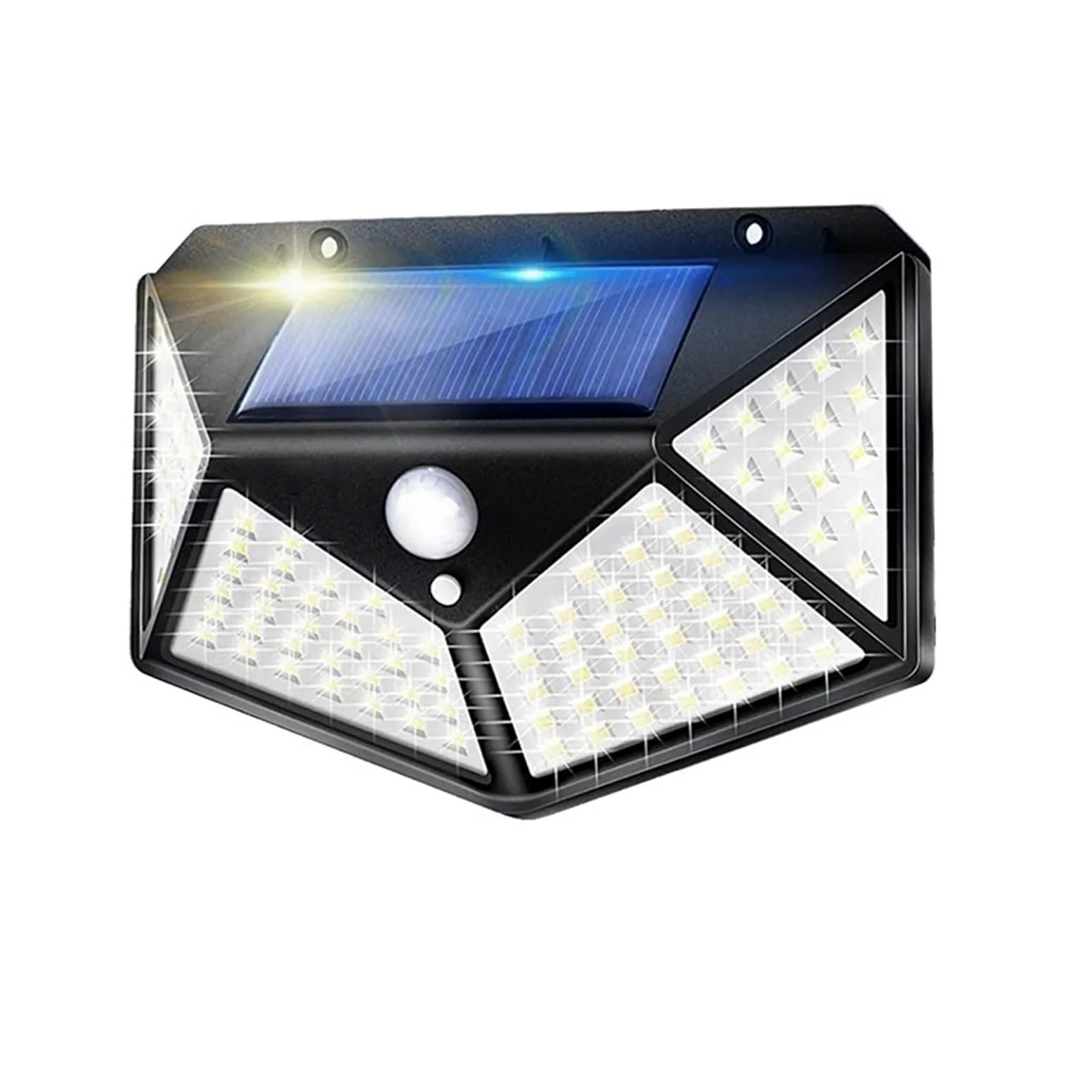 2/4/6/8/12 Sztuk 100 LED Lampa Słoneczna Naścienna Zewnętrzna Lampa Solarna PIR Czujnik Ruchu Zasilany Energią Słoneczną Światło Słoneczne Oświetlenie Uliczne Do Światła Ogrodowego(8Pcs)