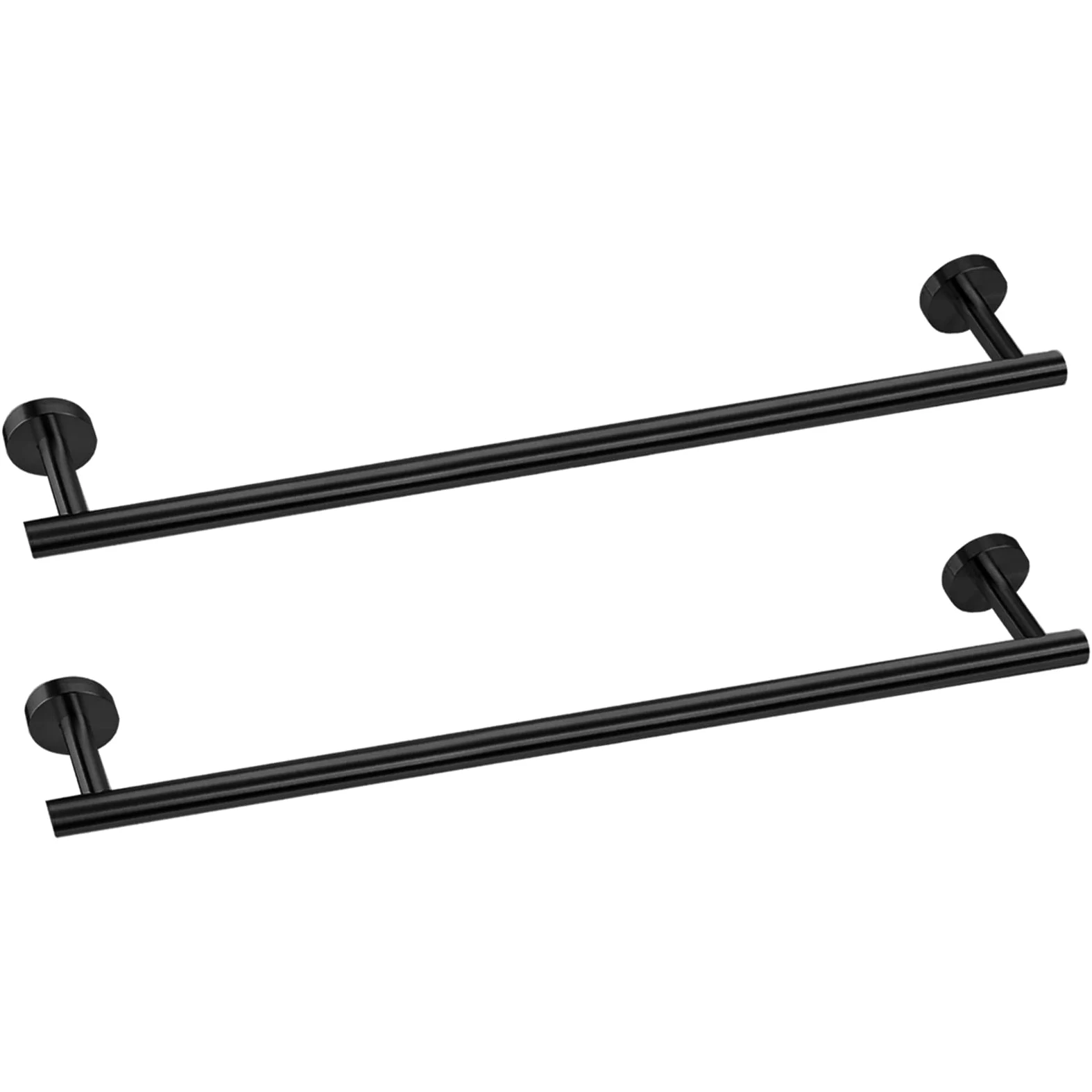 2-częściowy 61 cm matowy czarny wieszak na ręczniki łazienkowe, matowy czarny podwójny wieszak na ręczniki, 61 cm, łazienkowy wieszak na ręczniki, wieszak na ręczniki do łazienki, kuchni, uchwyt