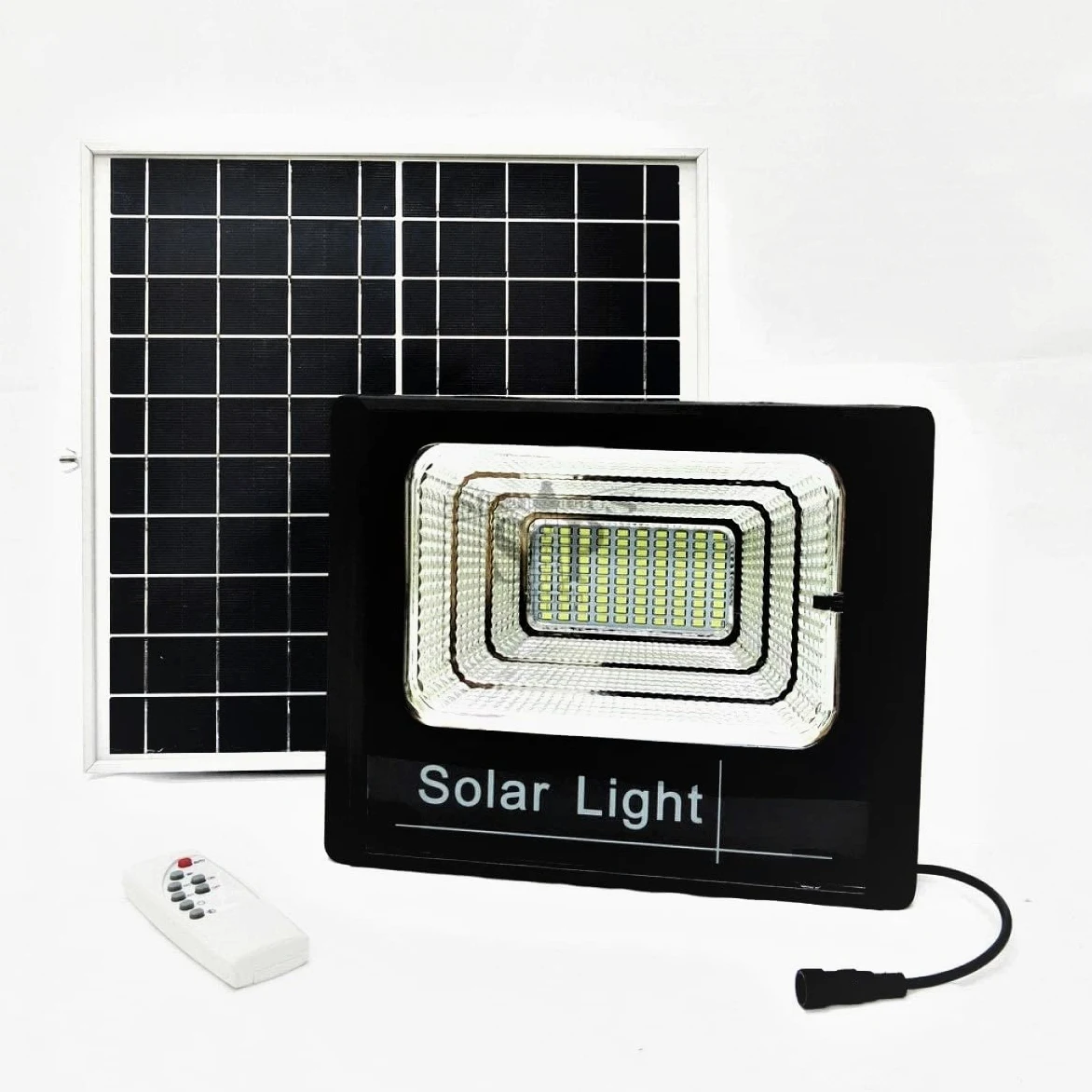 tempo di saldi Reflektor LED 200 W SMD z panelem słonecznym, czujnikiem zmierzchu i pilotem zdalnego sterowania