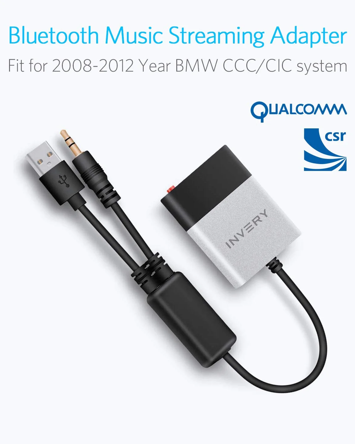 Adapter Bluetooth Airdual do BMW Mini Cooper Porsche USB AUX iPod iPhone Interfejs Muzyczny