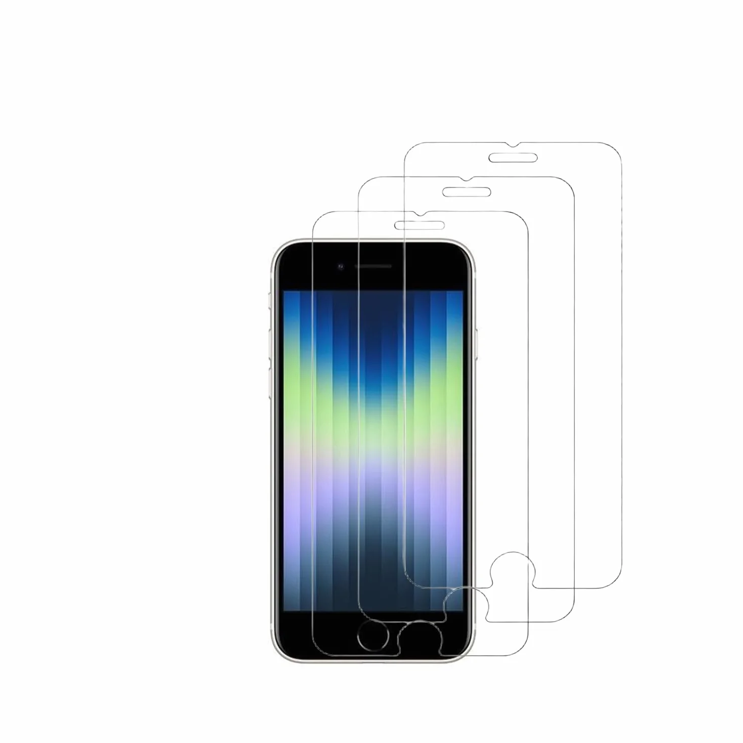Szkło hartowane pancerne do iPhone SE3 2022 SE2 2020 8 7 6S 6 3 sztuki