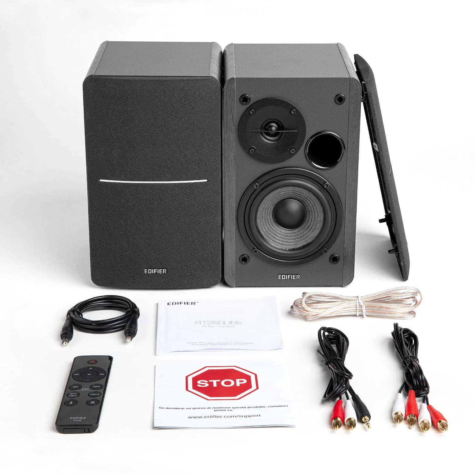 Edifier R1280DBs głośnik regałowy Active Bluetooth - wejście optyczne - dyfuzor monitor studyjny bezprzewodowy 2.0-42 W RMS z subwooferem Line Out - czarny
