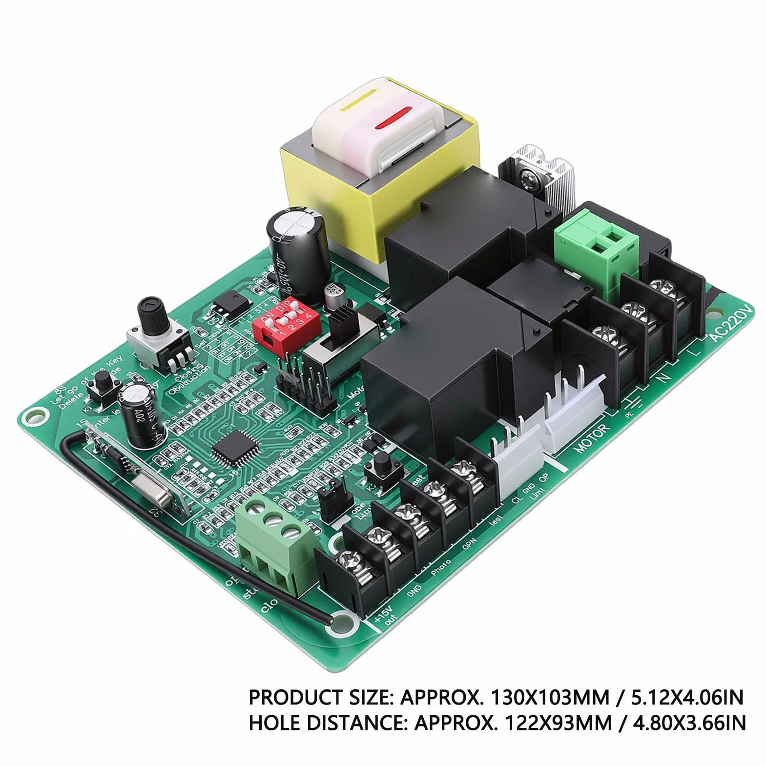 Płyta Sterująca Mechanizmu Otwierania Bramy Przesuwnej, 433,92 MHz Rolling Code Zestaw Płytek Drukowanych Elektrycznego Kontrolera Drzwi z 2 Pilotami do Użytku Fabrycznego (220V)