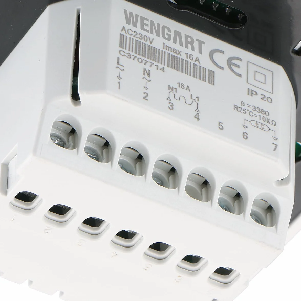 Wengart WG809 termostat pokojowy, cyfrowy wyświetlacz LCD, przyciski dotykowe, programowanie tygodniowe, wyjście 230 V 16A, odpowiedni do elektrycznych urządzeń grzewczych, z zewnętrznym czujnikiem 3m