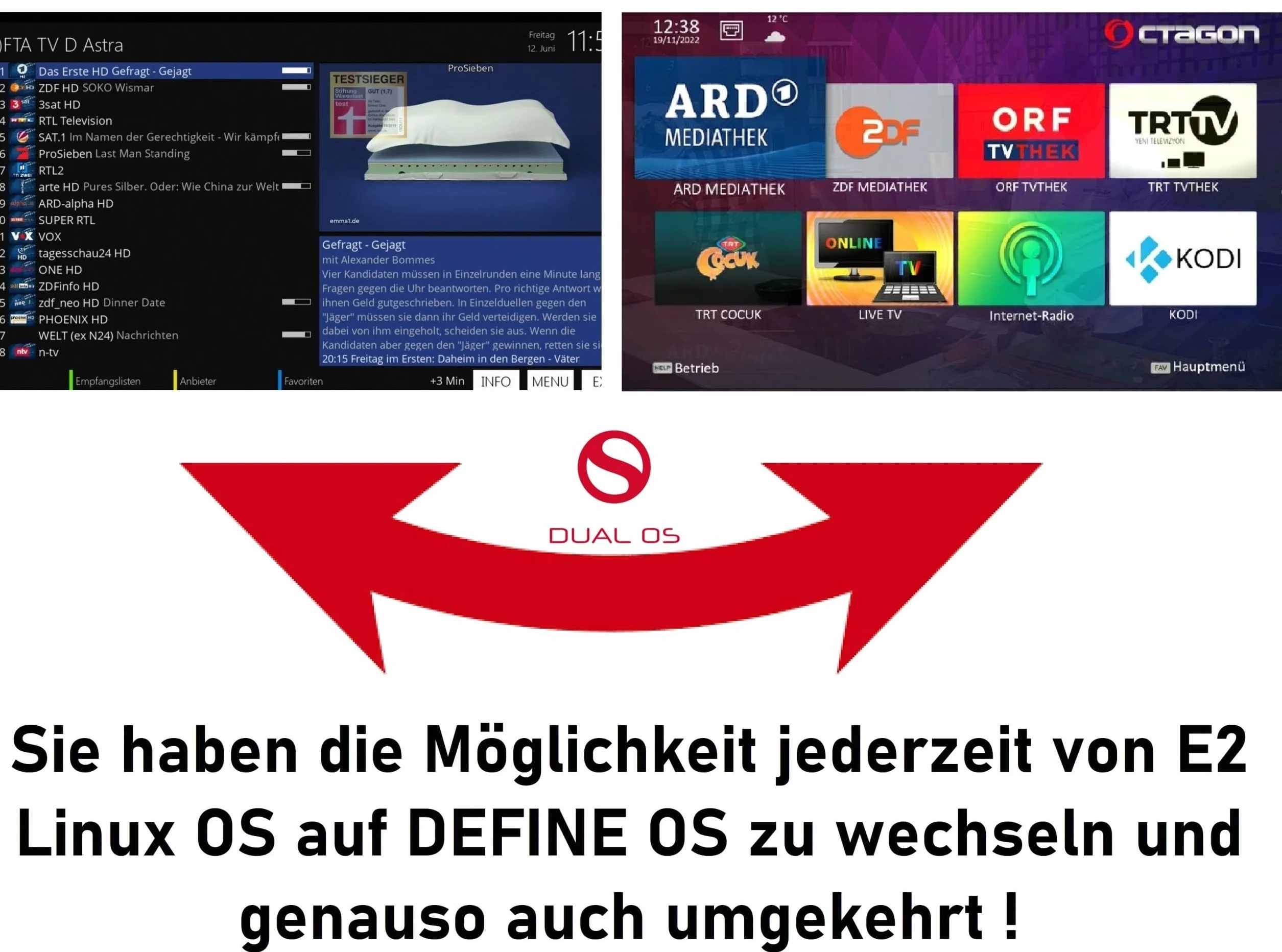 OCTAGON SF8008 UHD 4K Supreme Twin odbiornik satelitarny DVB-S2X E2 Linux Define OS