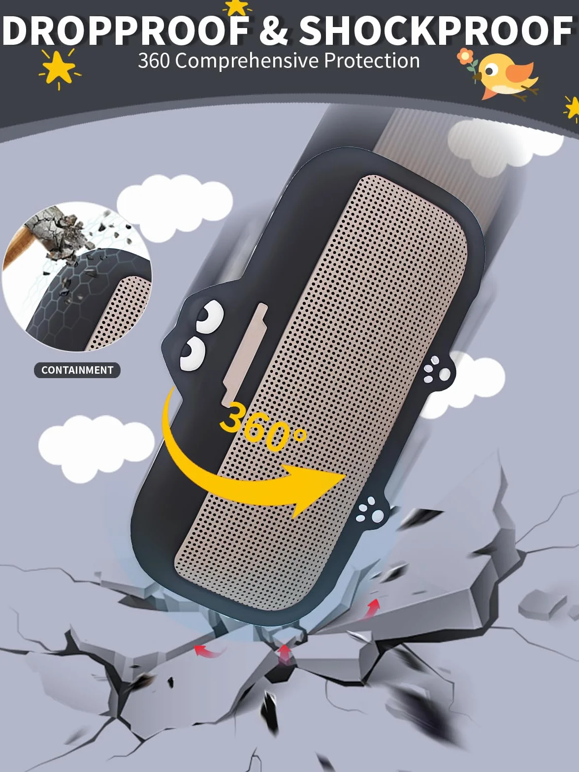 Silikonowe etui do głośnika Bluetooth Bose SoundLink Flex (2. generacji), antypoślizgowe, odporne na wstrząsy i stylowe, czarne