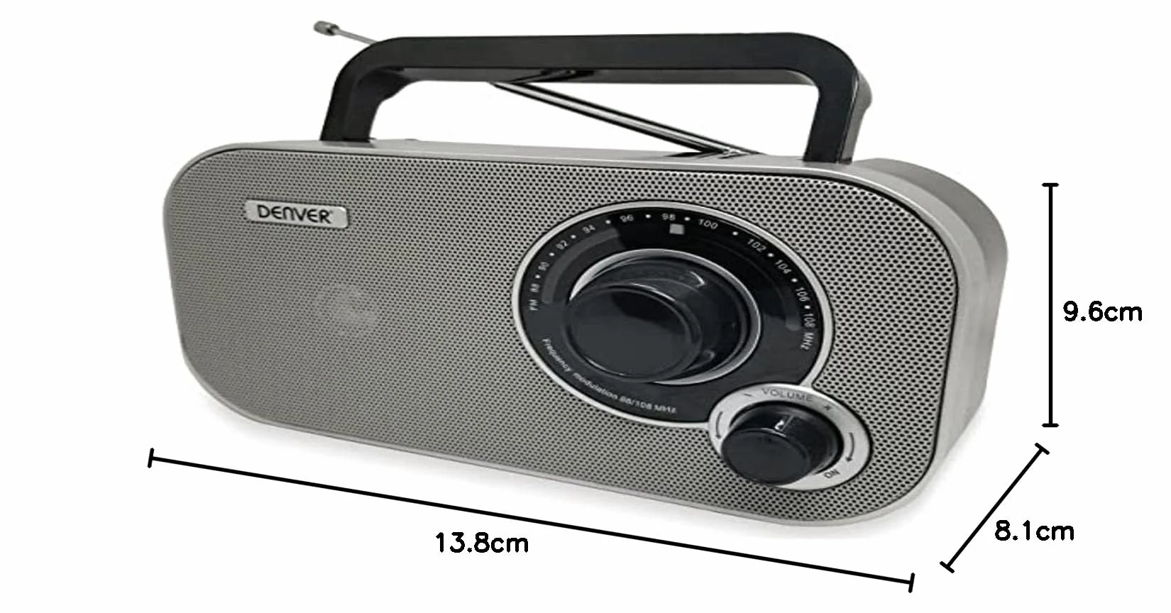 Denver TR-51 radio FM analogowe szare