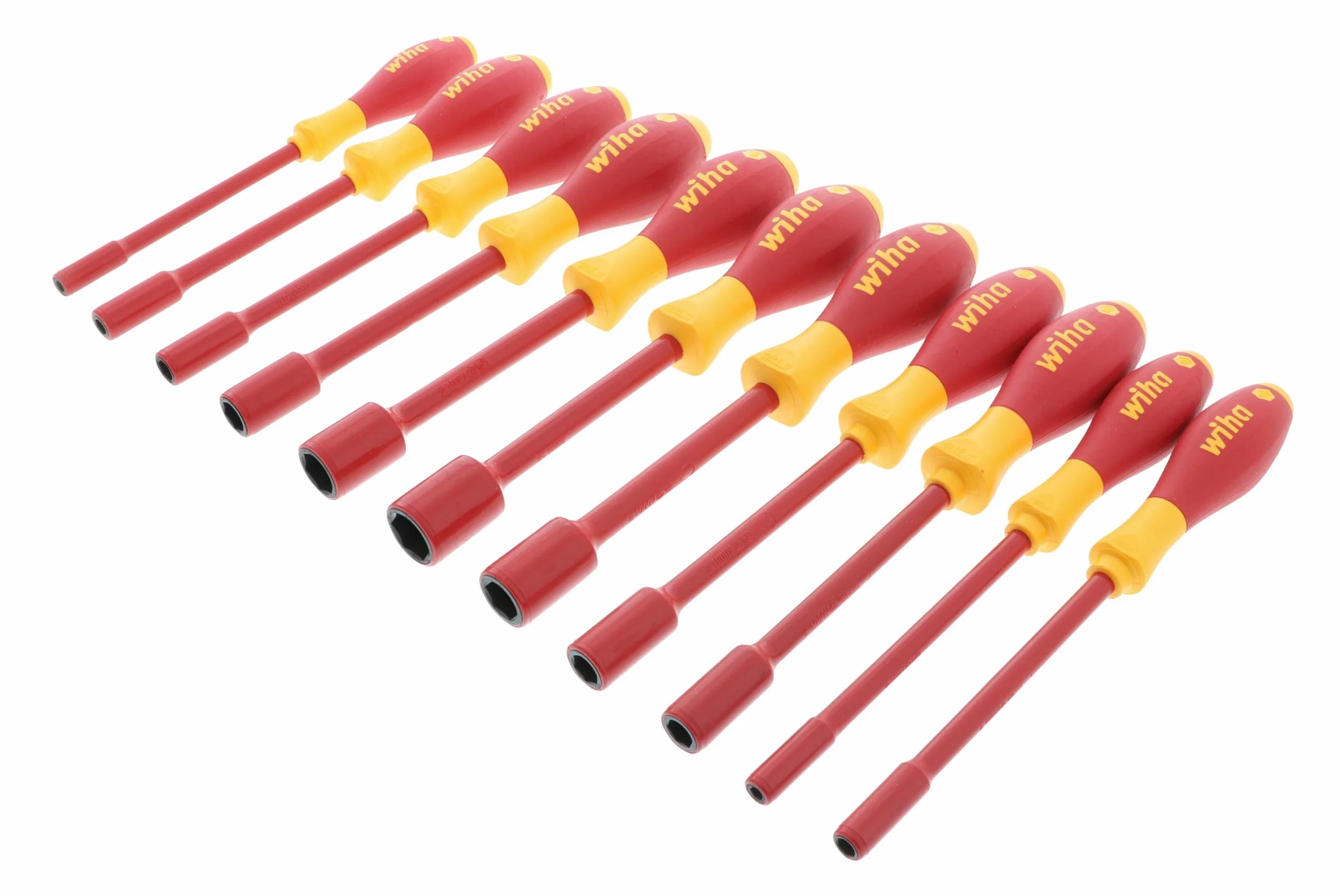 Wiha 32296 11-Piece 1000-Volt Insulated Nut Inch Driver Set