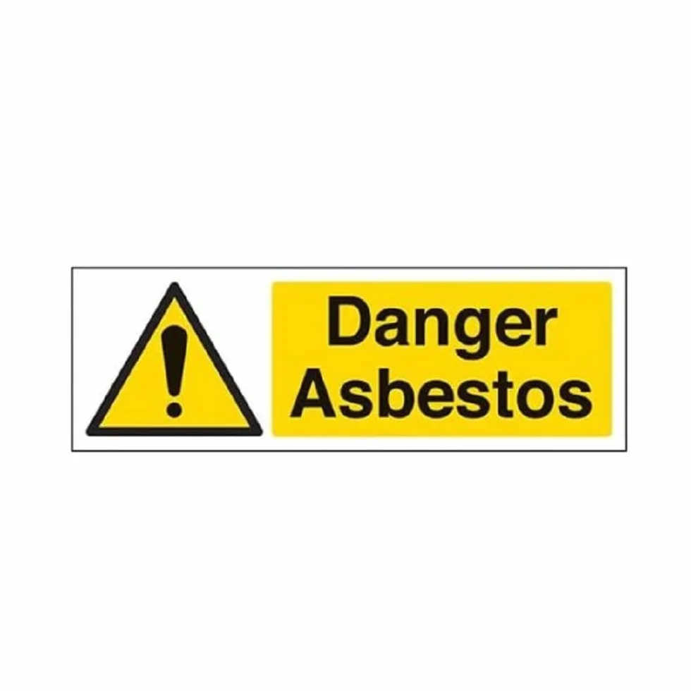 VSafety 6B007AX-R znak ostrzegawczy "Danger Asbestos", sztywny plastik, krajobraz, 300 mm x 100 mm, czarny/żółty
