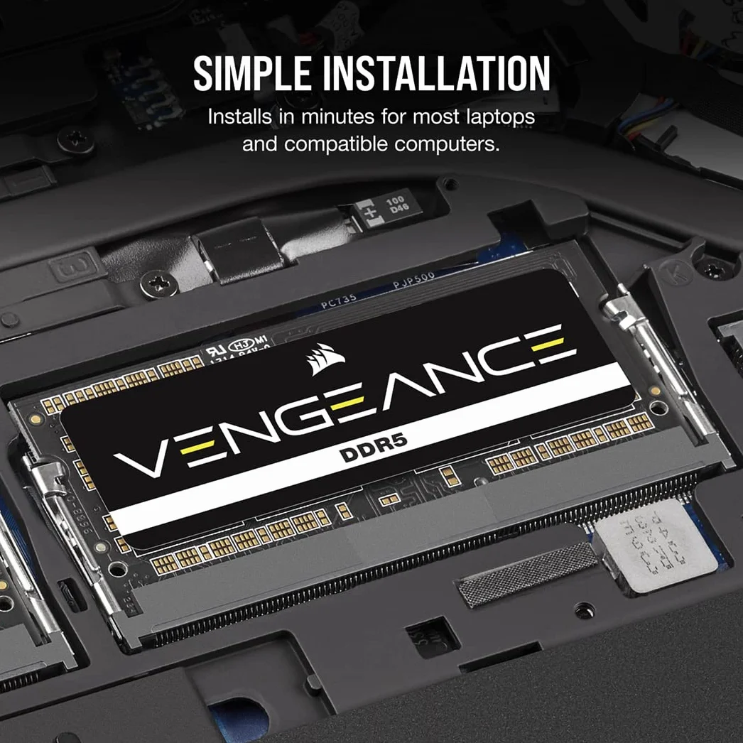 CORSAIR VENGEANCE DDR5 SODIMM 32GB 4800MHz C40 Pamięć Komputera Czarny