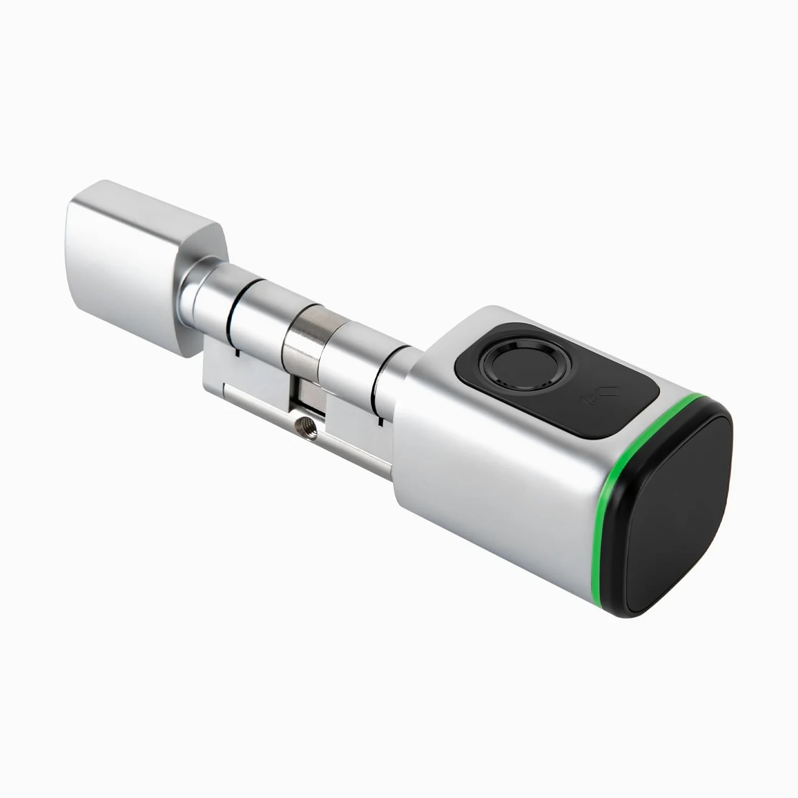 Zamek do drzwi, odcisk palca, 60 mm, inteligentny zamek do drzwi, cylinder, elektroniczny zamek do drzwi wejściowych z czterema rodzajami otwierania, elektroniczny zamek do drzwi wejściowych, srebrny