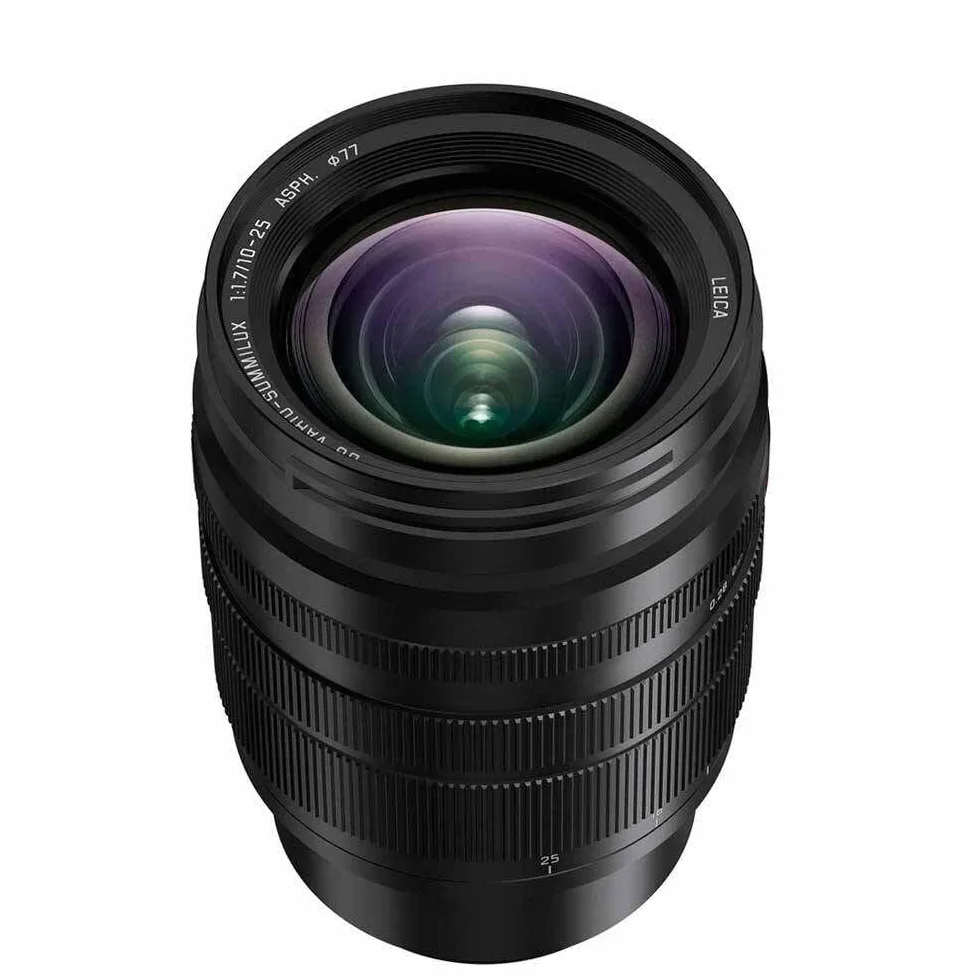 Panasonic H-X1025 LEICA DG VARIO-SUMMILUX Teleobiektyw w standardzie Mikro 4/3 (10–25/20–50mm (odpowiednik kliszy 35 mm), F1.7, filtr φ77mm), czarny