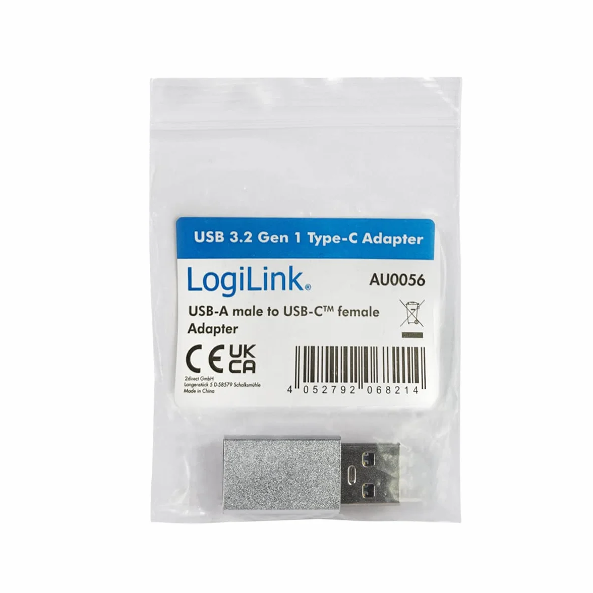 LogiLink USB 3.2 Gen1 adapter USB-A na USB-C srebrny