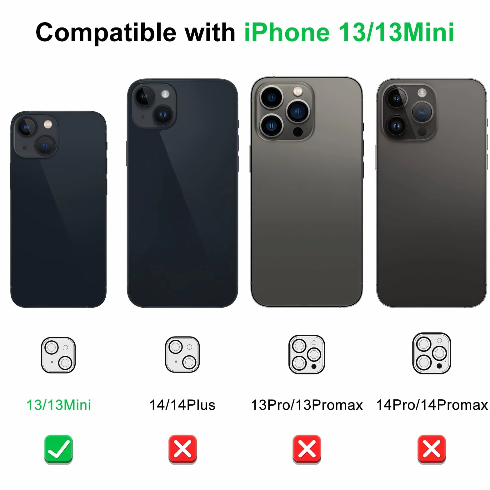 Osłona obiektywu aparatu iPhone 13 6.1" i 13 mini 5.4" HD Przezroczysta Antyrysunkowa 3 sztuki