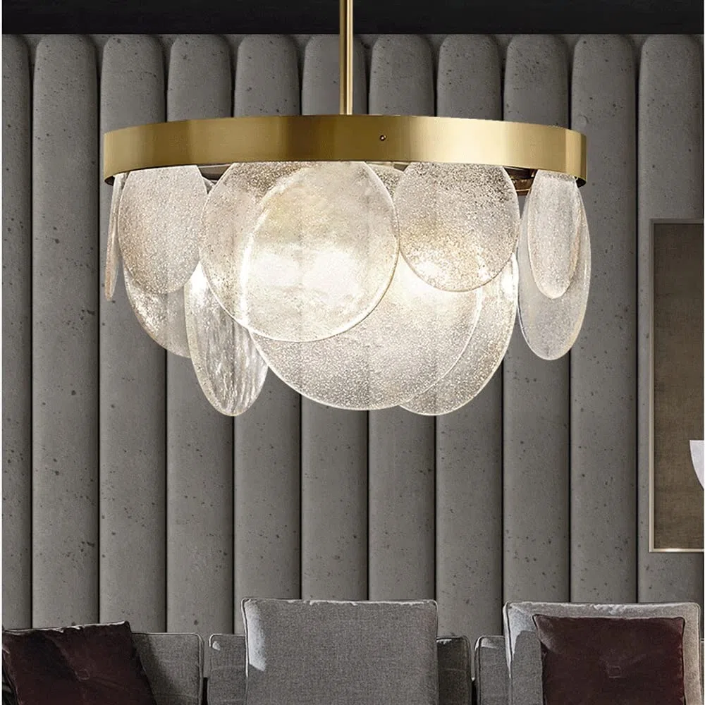 Lampa wisząca ze szkła bąbelkowego