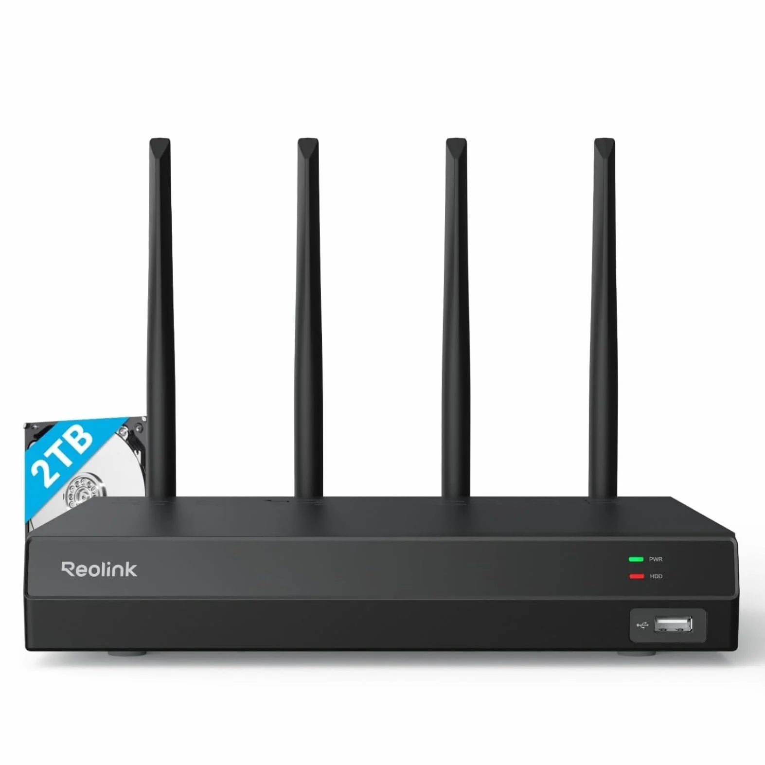 Reolink 4K 12CH Wi-Fi 6 NVR, wbudowany dysk twardy 2TB, możliwość rozbudowy do 8TB, dwuzakresowe WiFi 2,4/5 GHz, obsługa kamer Reolink IP 12MP/8MP/5MP/4MP HD, nagrywanie 24/7, RLN12W