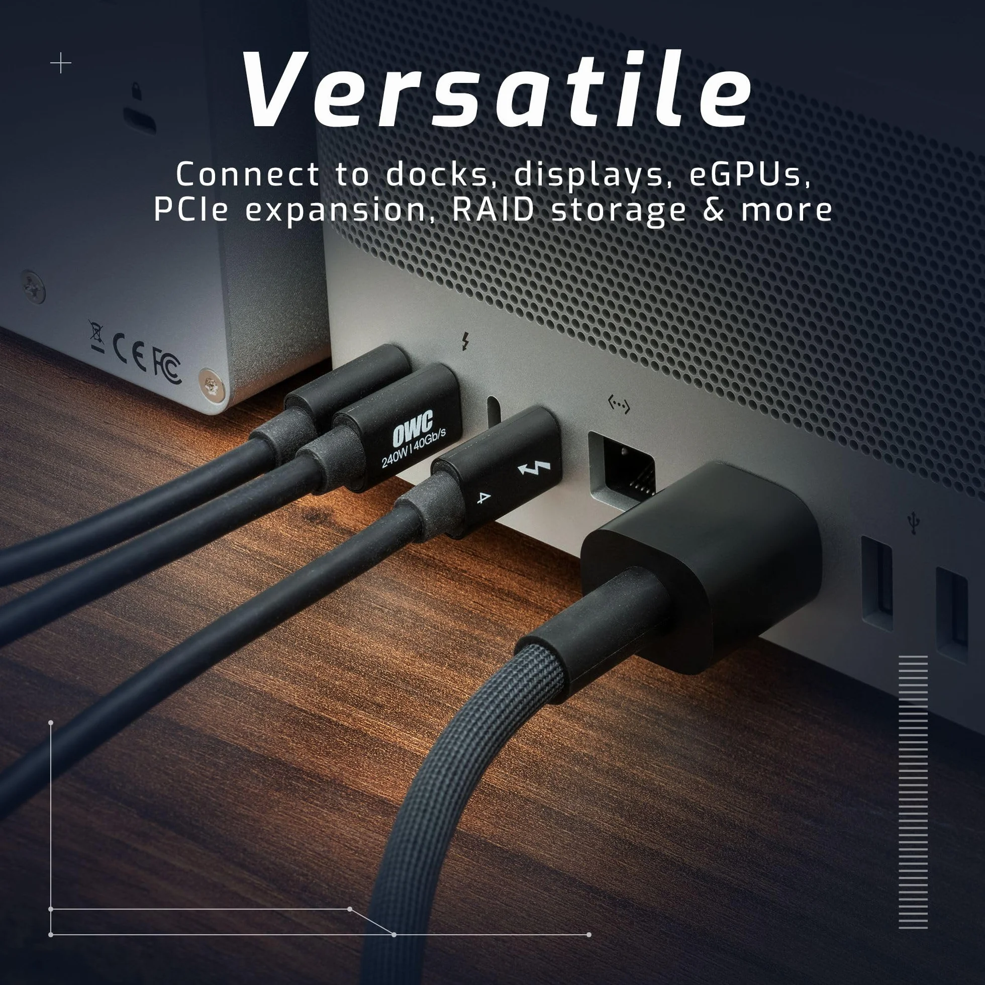 Owc Thunderbolt 4 OWCCBLTB4C1.0M Kabel Usb, Czarny, 100cm