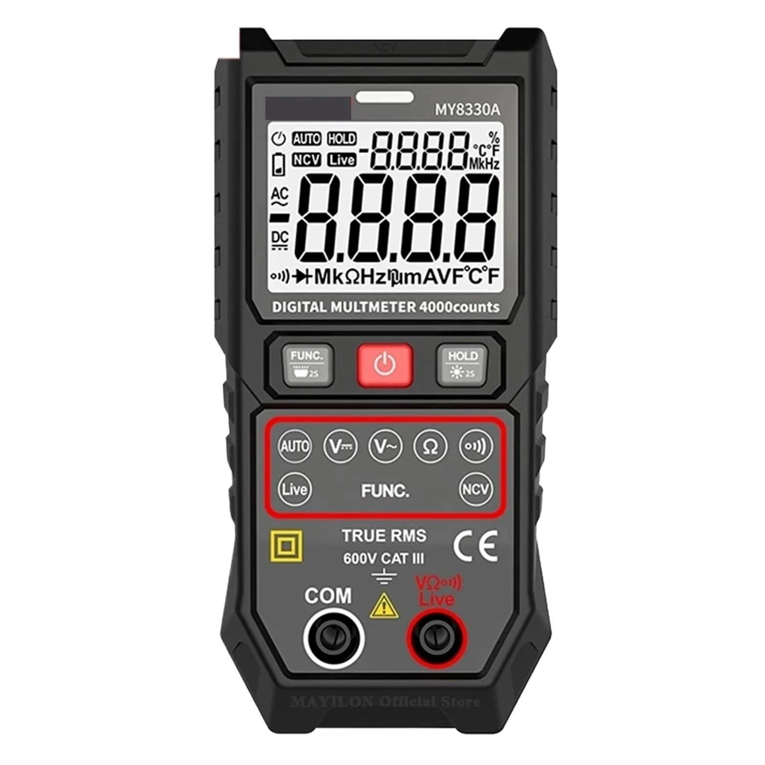 1 szt. Multimetr cyfrowy MY8330A MY8330B Multitester elektryczny czujnik napięcia Hz NCV LIVE ciągłość brzęczyka Multimetr (MY8330A)