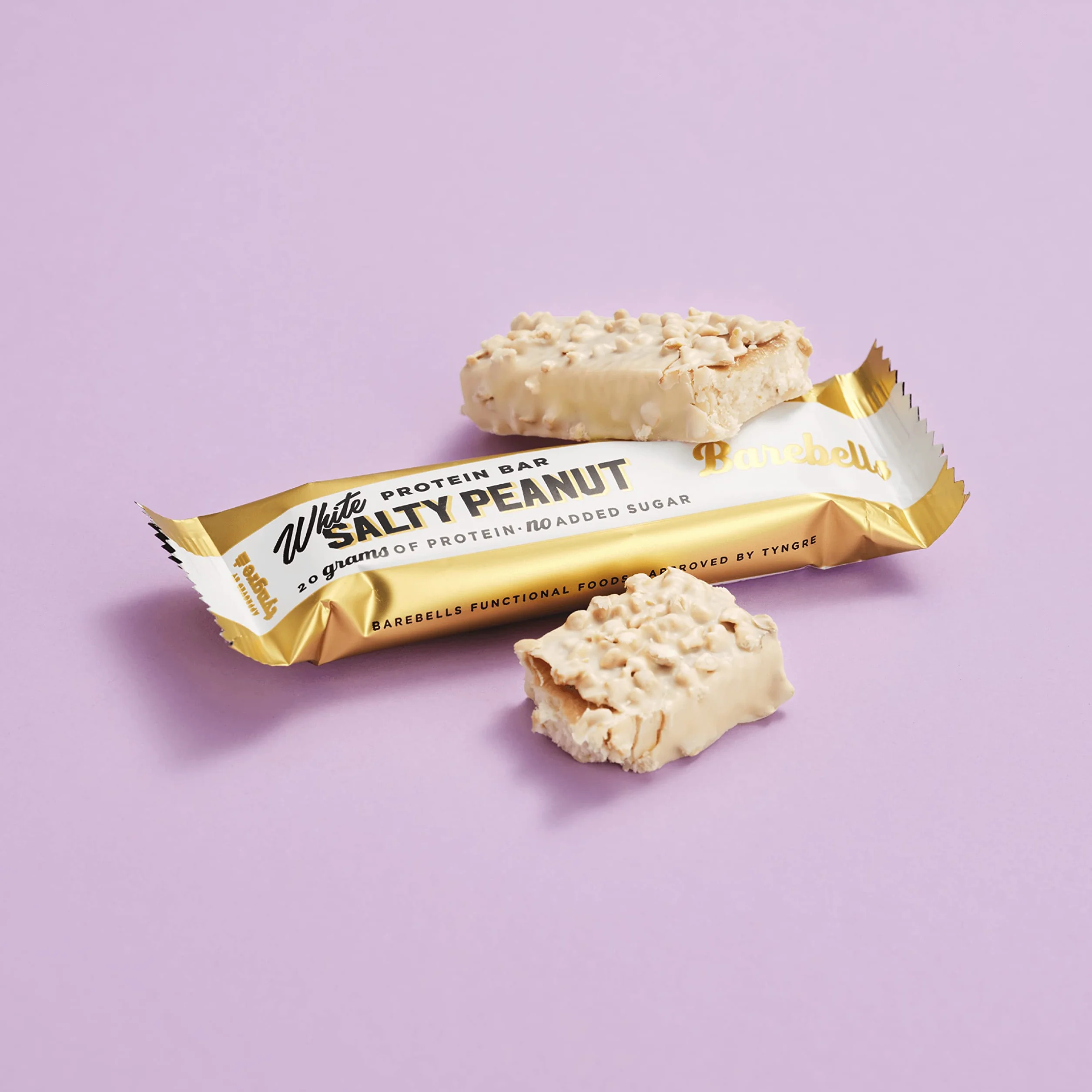 Barebells Batony proteinowe, pyszne batoniki proteinowe z czekoladą, niska zawartość cukru, 20 g białka, bez dodatku oleju palmowego, White Salty Peanut, 12 x 55 g