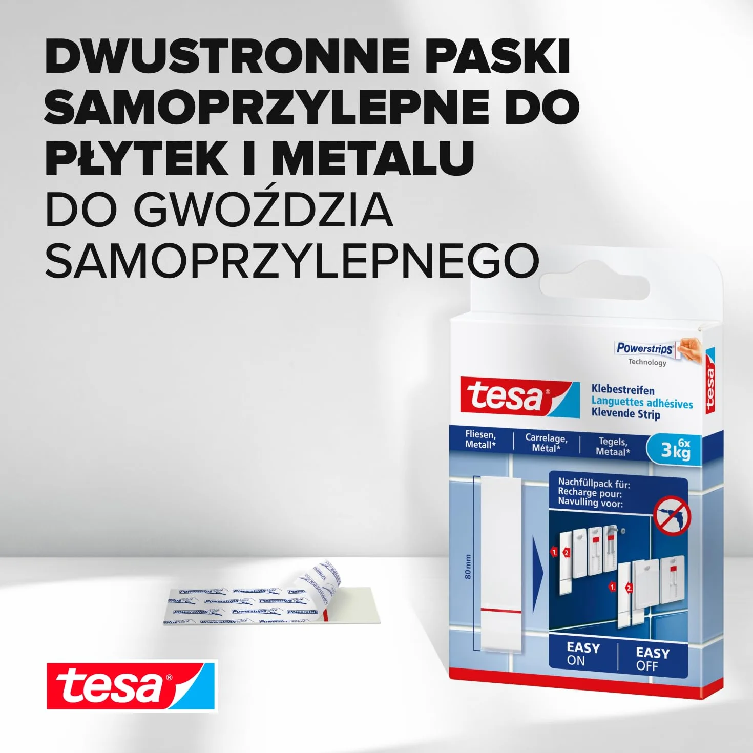 Tesa Taśma Klejąca, Biały, 3 kg