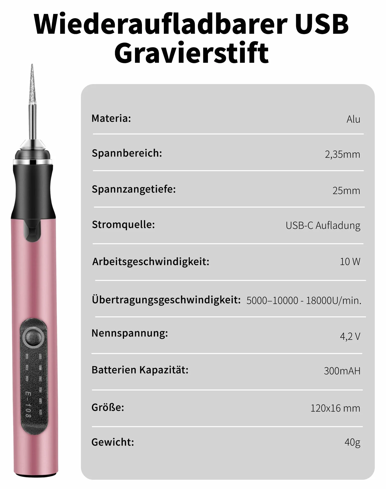 Elektryczny rysik grawerski Wielofunkcyjny zestaw narzędzi grawerskich, ZITFRI Mini grawer do grawerowania z akcesoriami do grawerowania, ładowalny rysik do grawerowania do majsterkowania na metalu