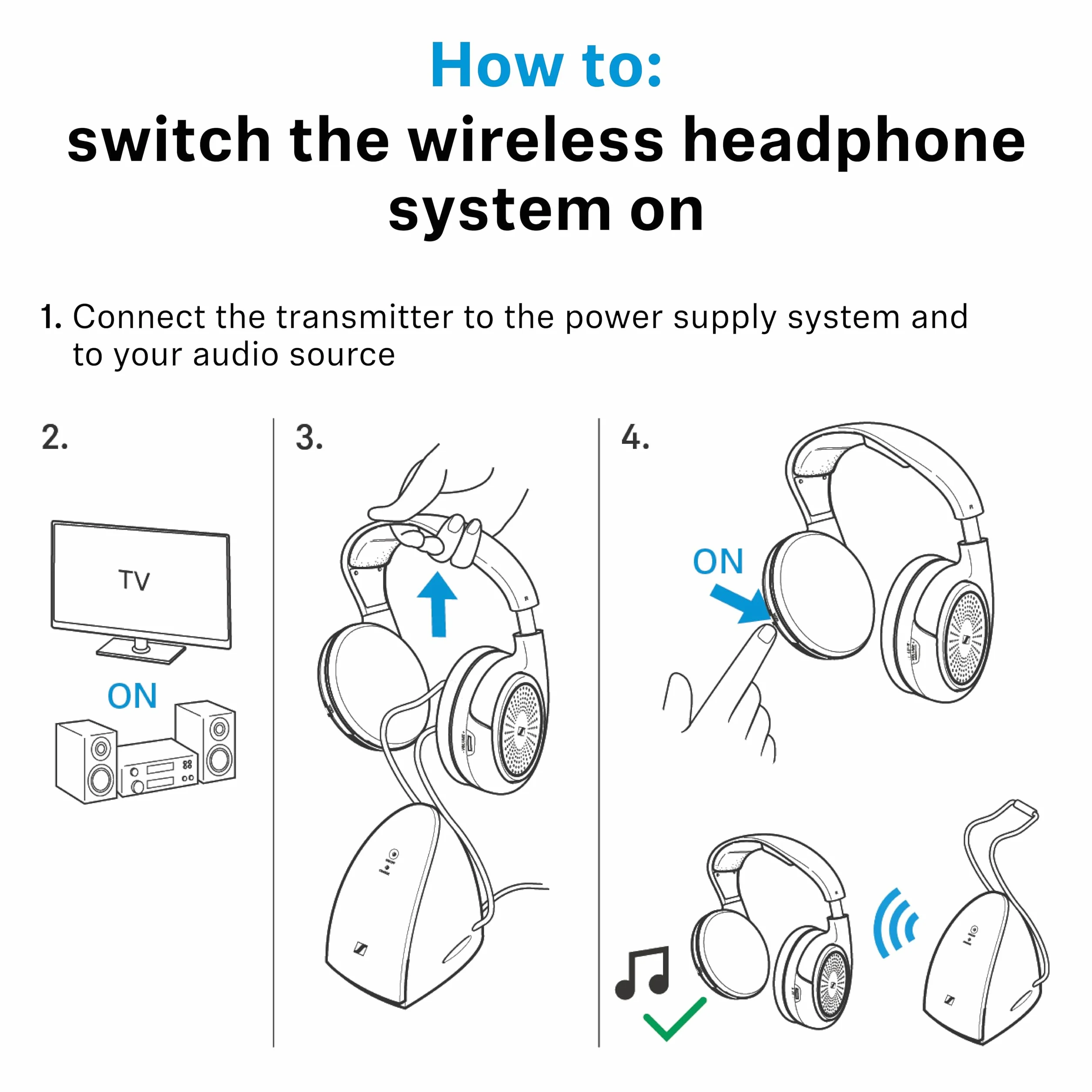 Sennheiser RS 120W Słuchawki Bezprzewodowe, Czarny