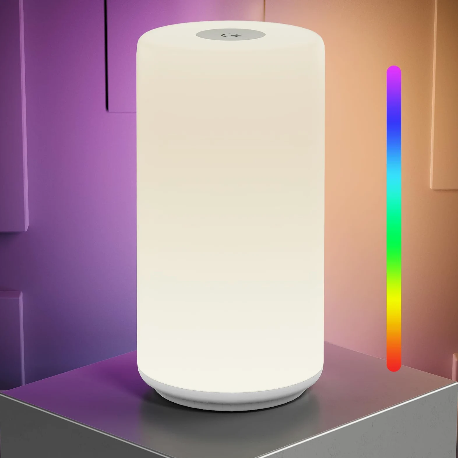 Dotykowa lampa na stolik nocny, [tryb RGB] 3-kierunkowe ściemnianie ciepłe białe światła do sypialni, wielokolorowa inteligentna lampa nocna lampa biurkowa lampa LED do salonu prezenty domowe