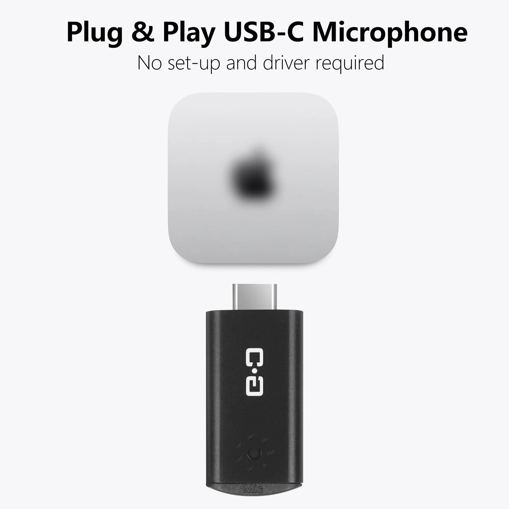 DUNGZDUZ Mikrofon USB C Mini do Mac mini M4/M4 Pro i MacBooka, mikrofon pojemnościowy typu plug-and-play, kompaktowy i przenośny, czysty dźwięk do pracy i nauki